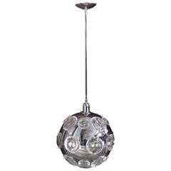 1970s French Chrome Orb Chandelier