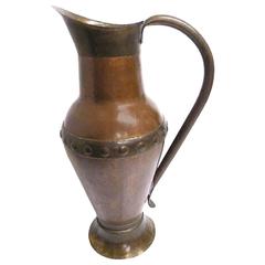 Antique Hand made hand finished  Art Nouveau Copper Ewer Vase, 1910