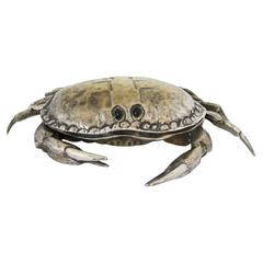 silver crab dish Franco Lapini, Silver Plated Crab Form Cavier Dish