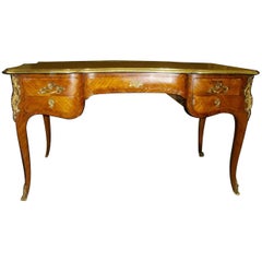 Important Signed 19th Century Louis XV Style Bureau Plat