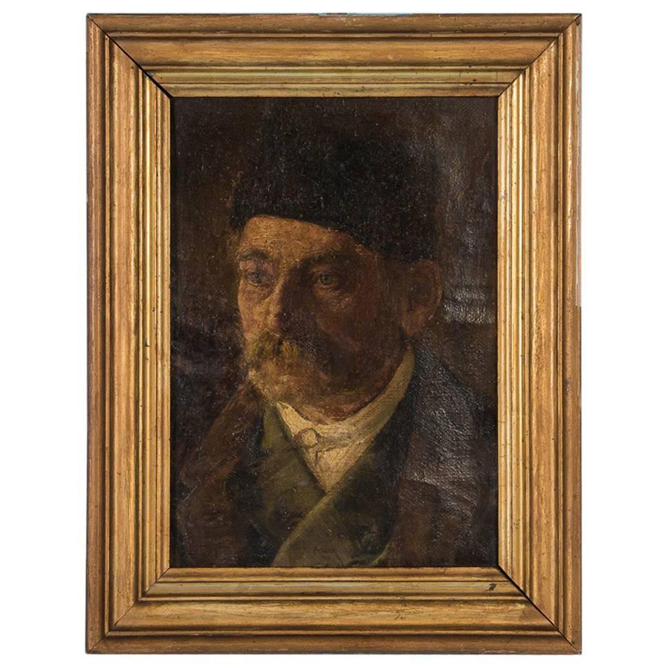 Antique 19th Century German Oil Painting Portrait of a Gentleman