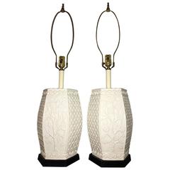 Blanc De Chine Italian Porcelain Lamp, Pair