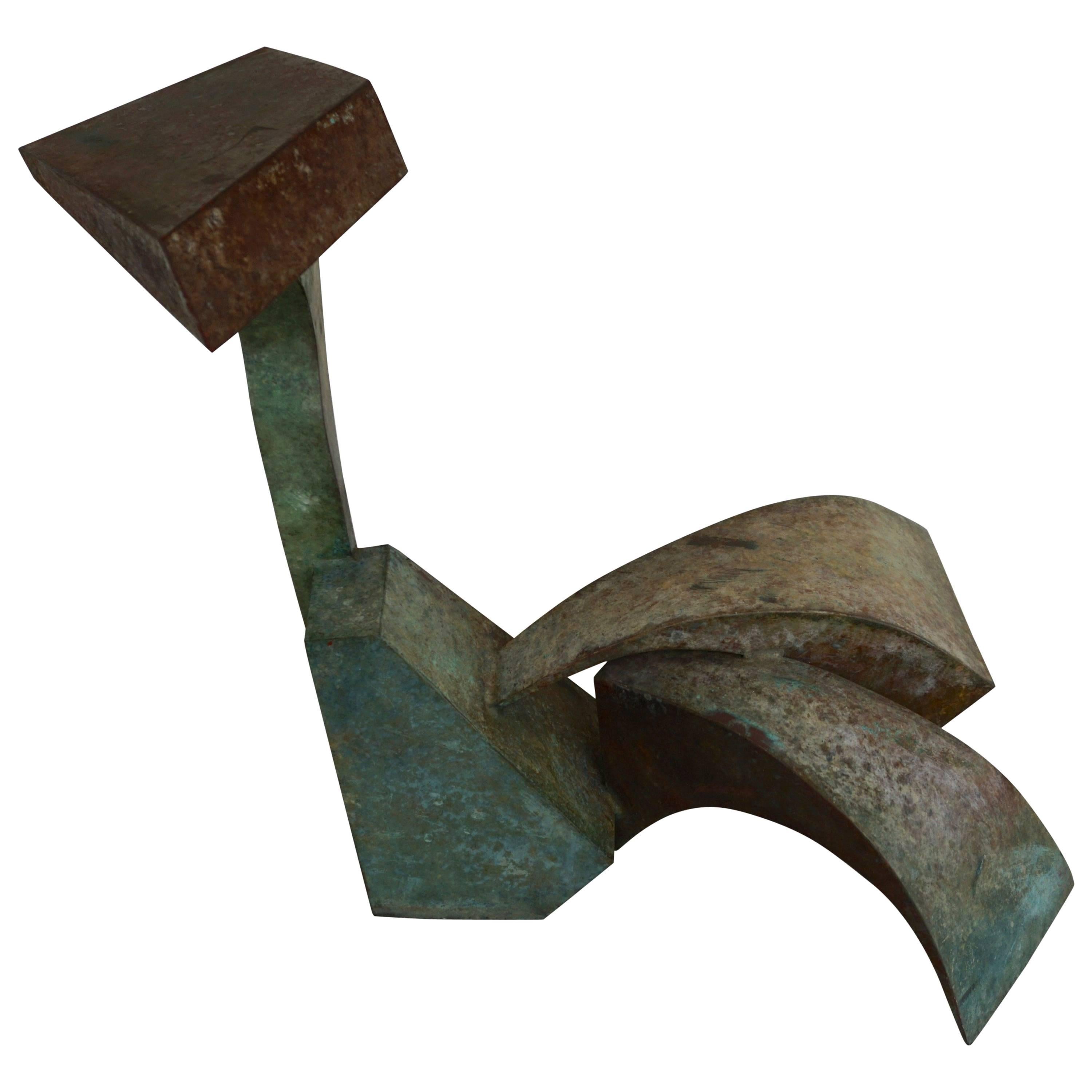 Patinated Abstract Metal Sculpture