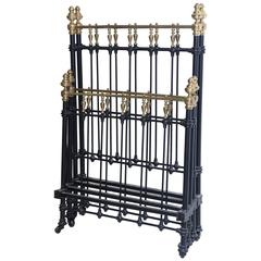 Antique Pair of Cast Iron and Brass Twin Beds from French Nunnery