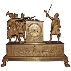 Antique Clock "Oath of the Horatii", Signed "Lepine à Paris", Early 19th Century