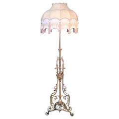 Antique Victorian Brass Telescopic Oil Lamp Standard