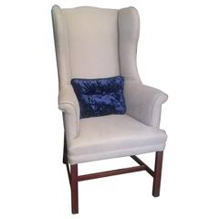 George III Mahogany Framed Wing Armchair