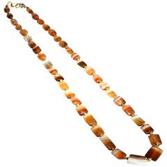 Ancient Greek Gold and Agate Beads Necklace 