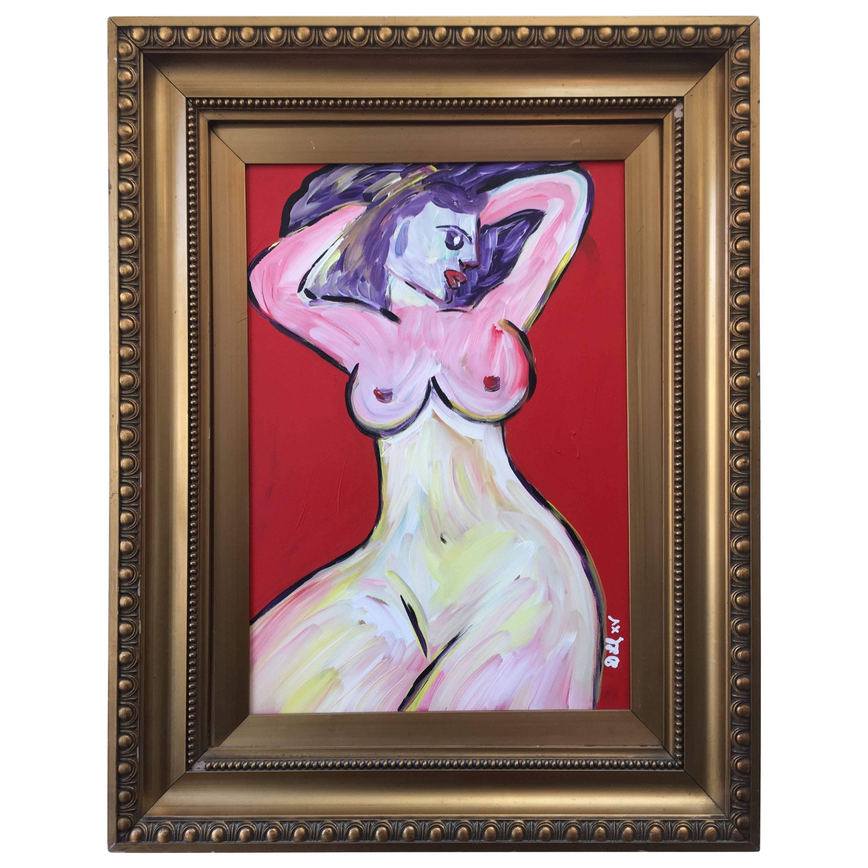 David Harper, Nude 'to Be Beautiful Means to Be Yourself' Original on Board For Sale