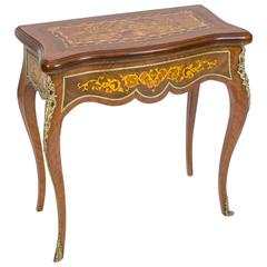 Louis XV Style Rosewood Marquetry Games Card Table