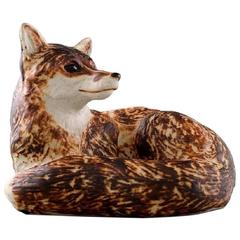 Rare Royal Copenhagen Stoneware Number 22752 Fox by Gudrun Lauesen