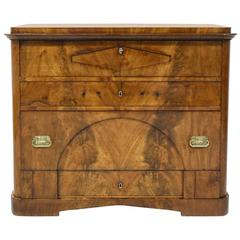 Antique North German Biedermeier Chest of Drawers with Secretary in Mahogany, circa 1830