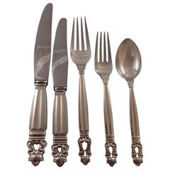Acorn by Georg Jensen Sterling Silver Flatware Set for 12 Service Dinner & Lunch 3