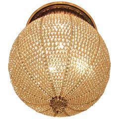 Early 20th Century New York Art Deco Crystal Sphere Light Fixture