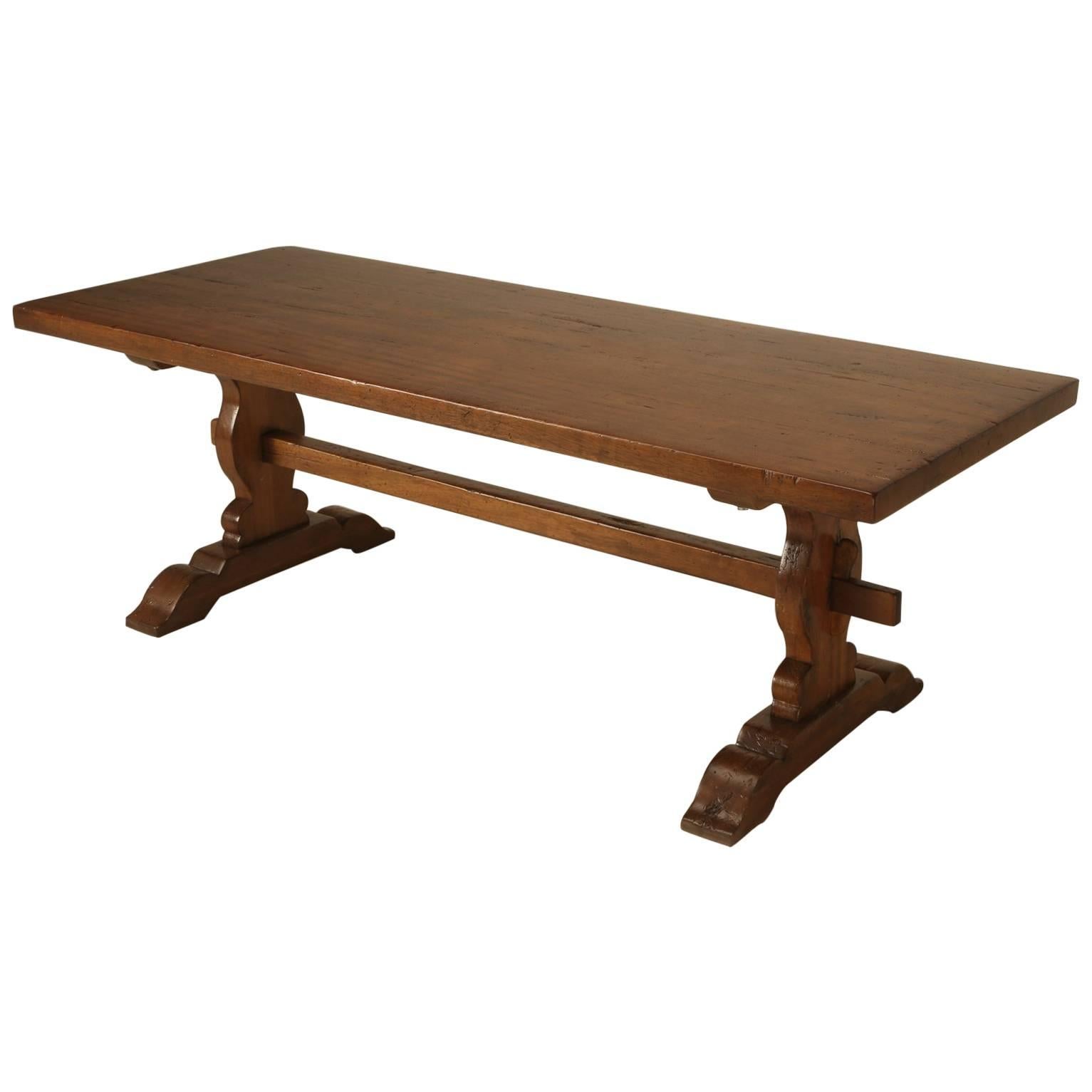 French Trestle Table in Solid Mahogany