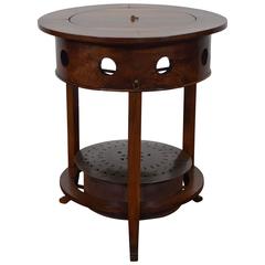 Rare French Directoire Period Walnut and Copper Table