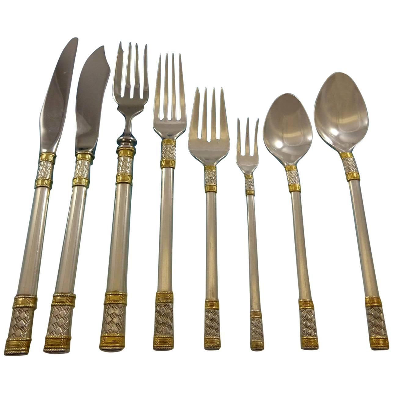 Golden aegean weave store sterling silver flatware