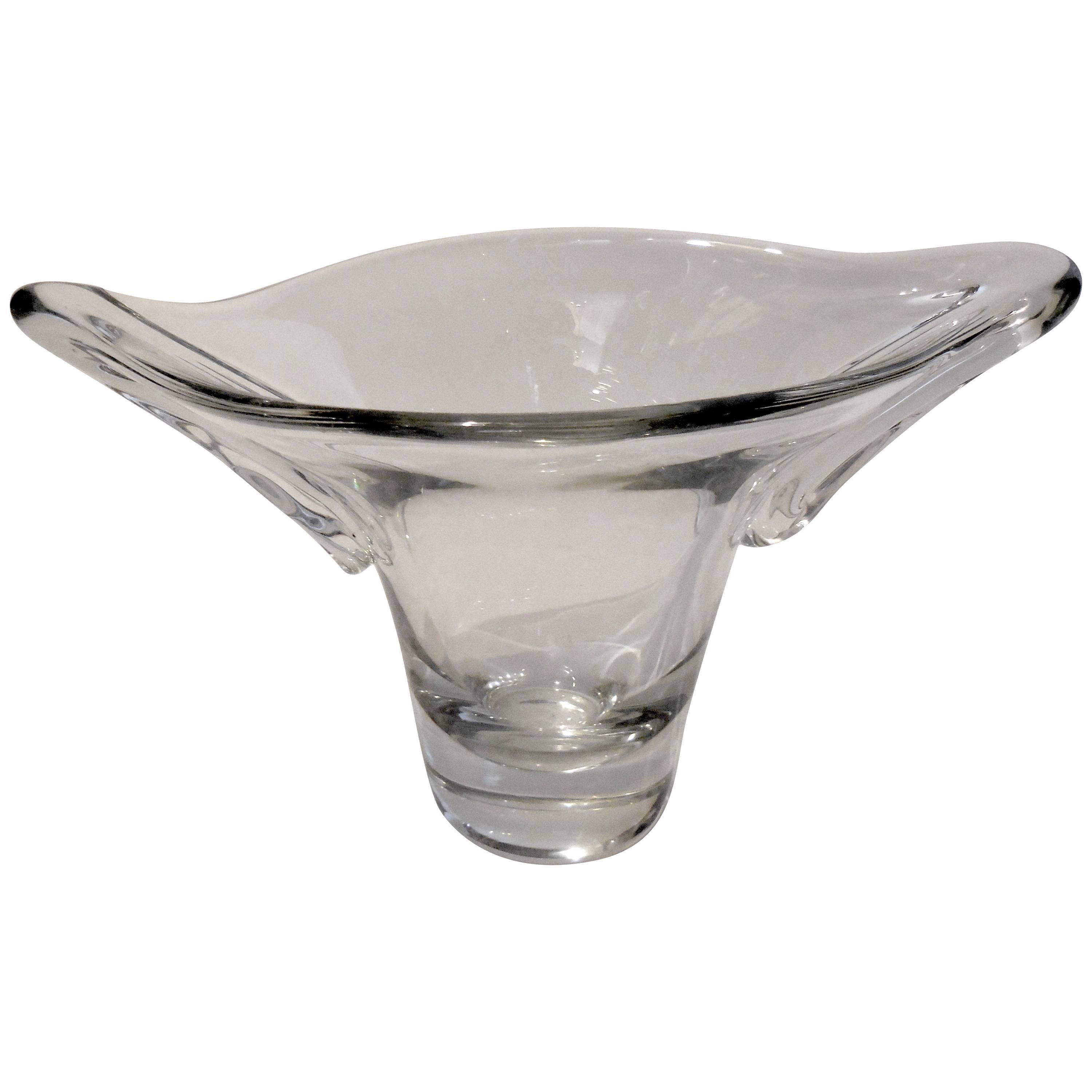 Daum Nancy Hand Blown Glass Vase For Sale