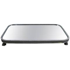 Huge Regency Silver Plated Mirror Plateau