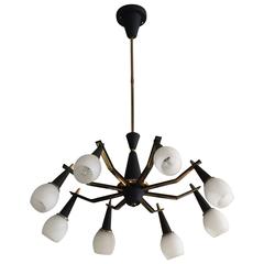 Eight-Arm Spider Style Vintage Italian Light Fixture 5