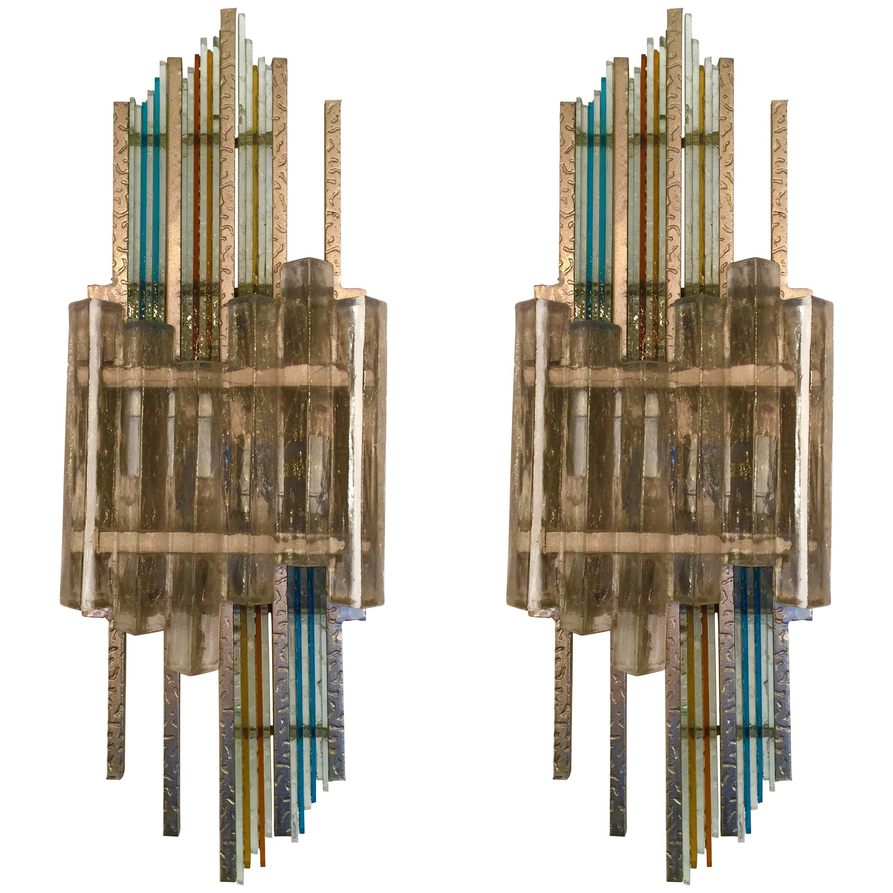 Pair of Sconces Poliarte, 1970s, Italy