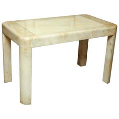 Table de jeu de backgammon en peau de chèvre Karl Springer