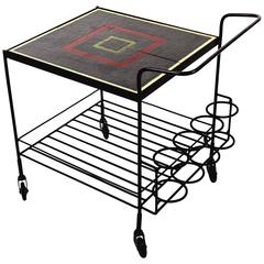 Metal and Tile Bar Cart 8
