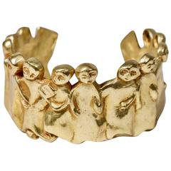 Bronze Bracelet 'La Manif" by Line Vautrin 7