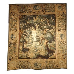 Early 17th Century Audenarde Tapestry of Forested Countryside, Wool and Silk