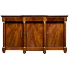 French Antique Empire Style Polished Mahogany Buffet
