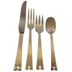 Allan Adler Hammered by A. Adler Sterling Silver Flatware Set 4 Dinner Service