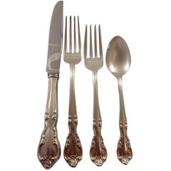 American Classic by Easterling Sterling Silver Flatware 18 Service Lunch, Huge