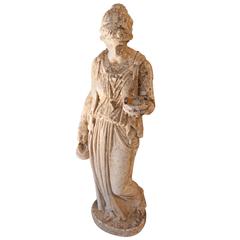 19th Century Classical Limestone Statue "the Hebe"