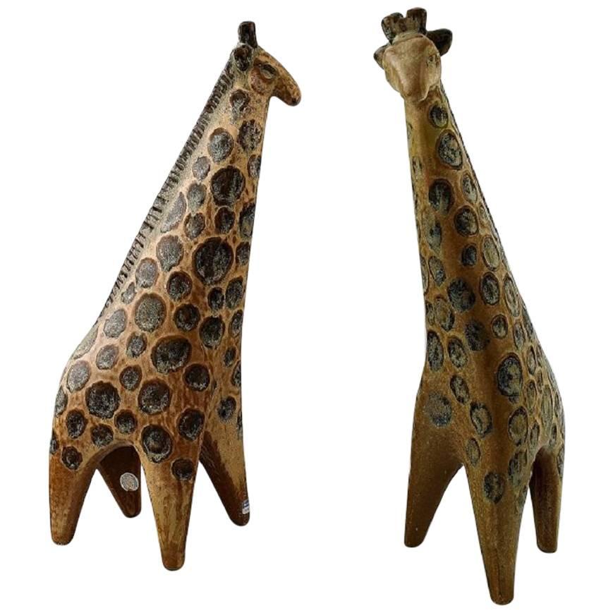 Lisa Larsson Zoo Figures, Two Giraffes, Gustavsberg