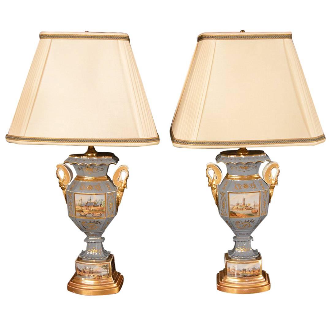 Pair of Italian Porcelain Lamps