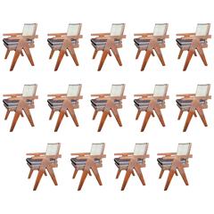 Set of 14 Pierre Jeanneret Armchairs