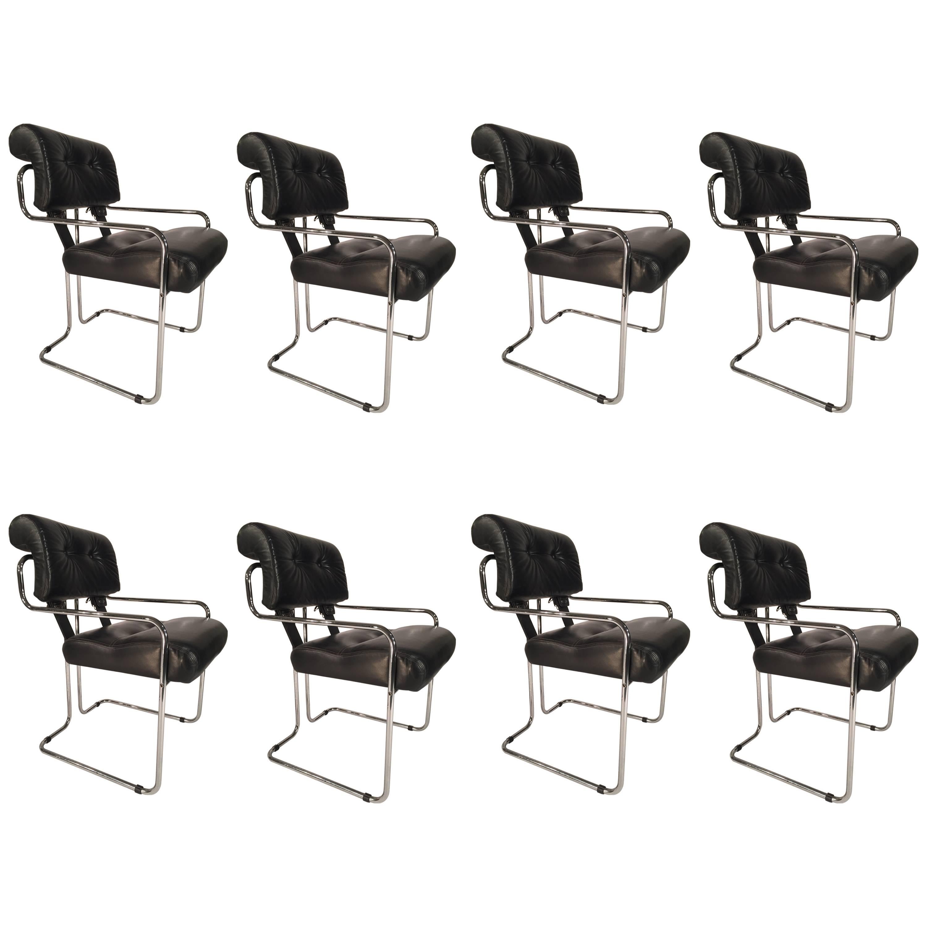 Set of Eight Guido Faleschini Tucroma Dining Chairs by i4 Mariani for Pace For Sale