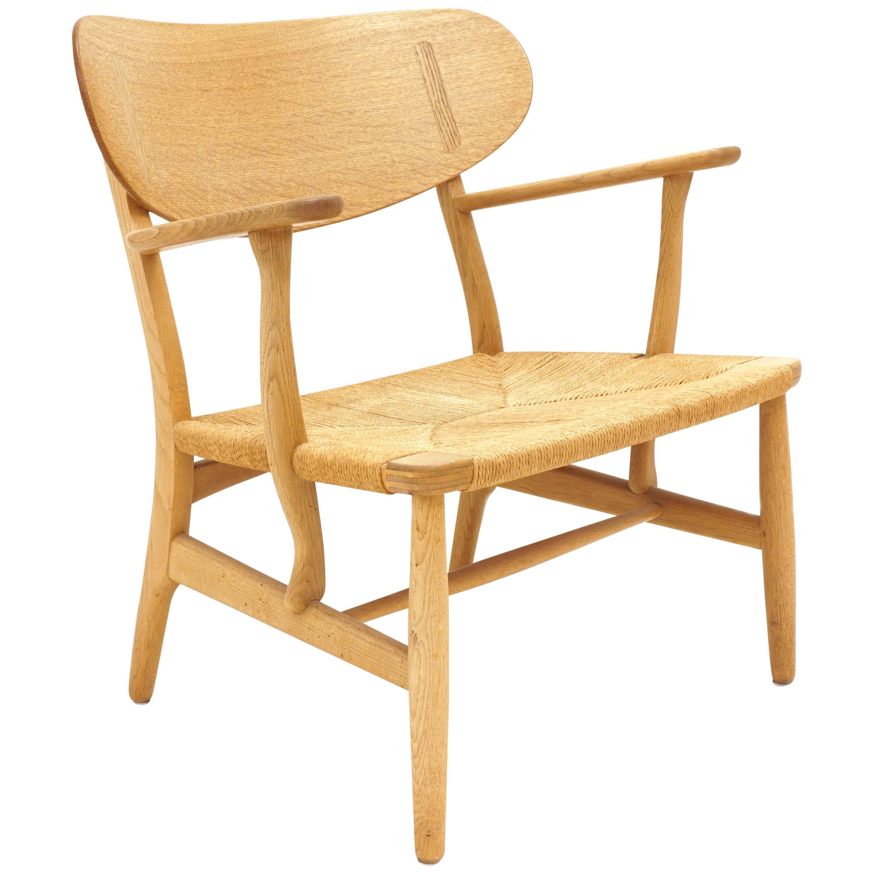 Hans Wegner, Easy Chair, Oak, CH 22 Shell Chair, Maker Carl Hansen & Son