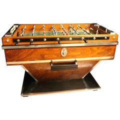 Mid-Century French Black and Light Wood Foosball Table