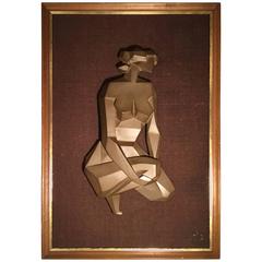 Rare Giovanni Schoeman Nude Cubist Wall Hanging