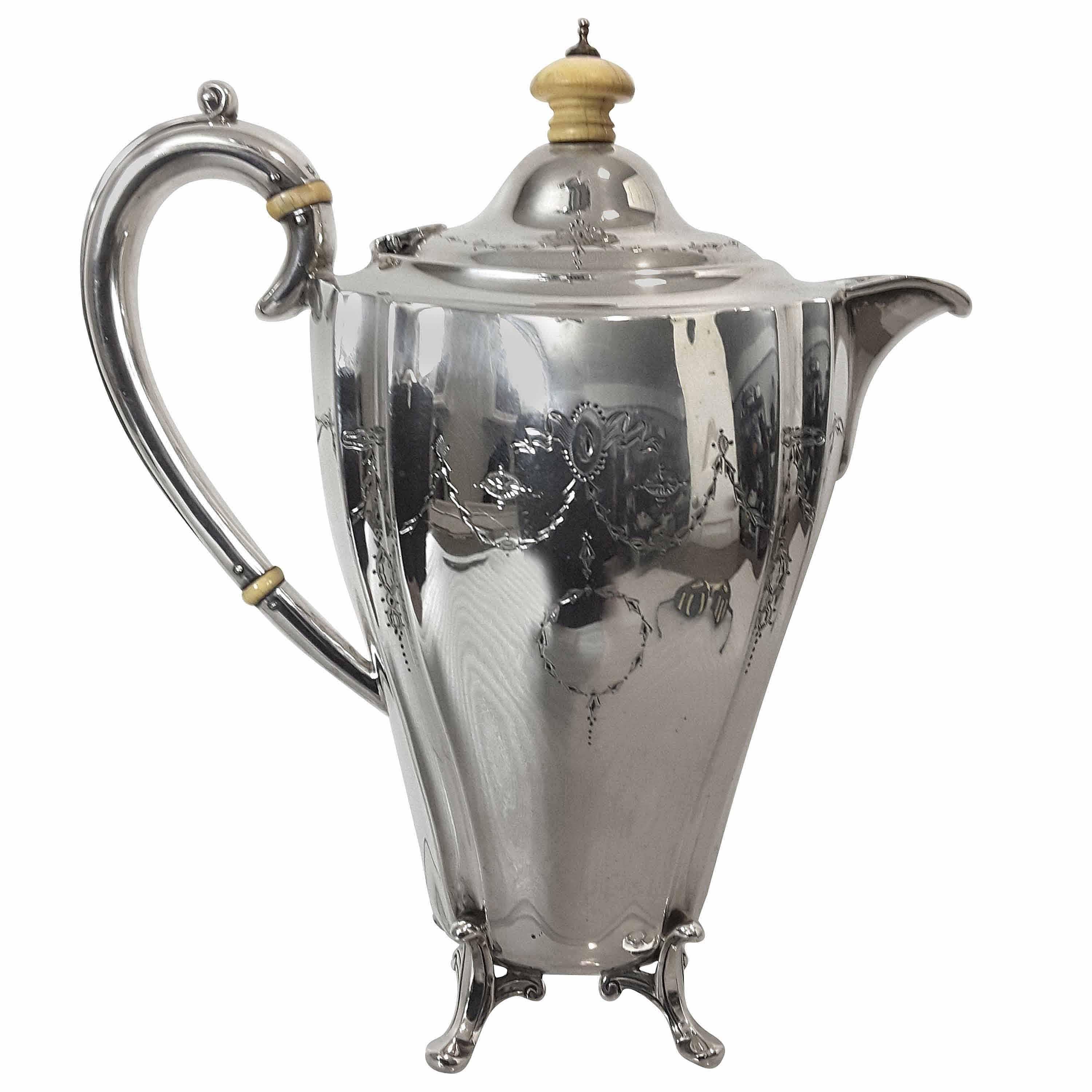 Sterling Silver Tea Pot by Charles Boyton & Son, London, Hallmarked for 1900