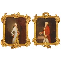 Leopold and Joseph II, Holy Roman Emperor/18th Century Austrian Portrait Pair