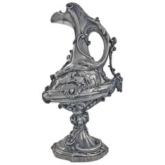 Important Design Silver Equine Wine Ewer Jug, Edward & John Barnard, London 1864