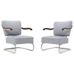 Pair of 1930 Bauhaus Tubular Steel Armchairs by Mücke & Melder 11
