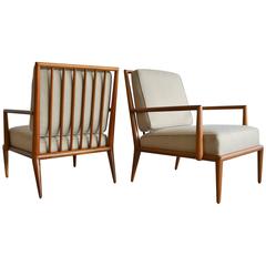Pair of T.H. Robsjohn-Gibbings Spindle Back Lounge Chairs, circa 1950 6