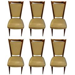 Set of Six Mid-Century Modern Gio Ponti Style Dining Chairs 3
