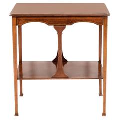 English Inlaid Mahogany Two-Tier Side Table Circa 1910