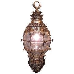 19th Century French Regence Bronze and Glass Lantern