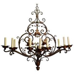 Antique Chandelier, Iron 10