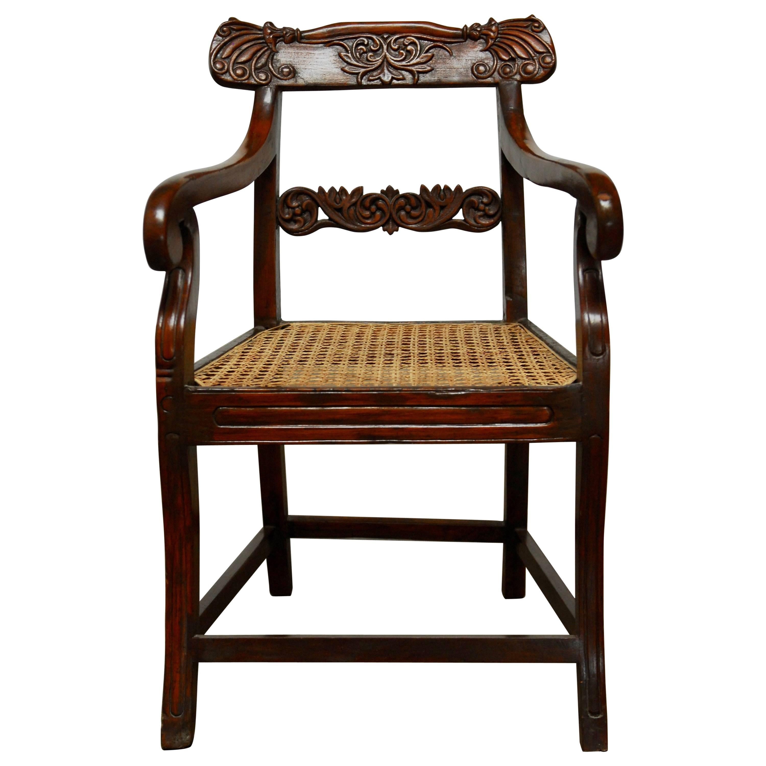 19th Century Anglo Indian Rosewood Armchair